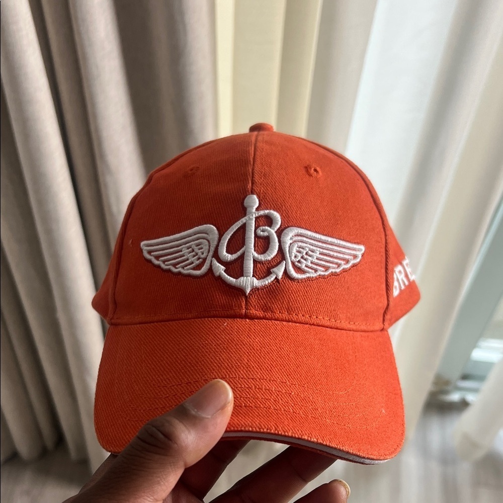 Breitling Orange Hat with White Logo